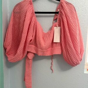 Lush Textured Pink Blouse